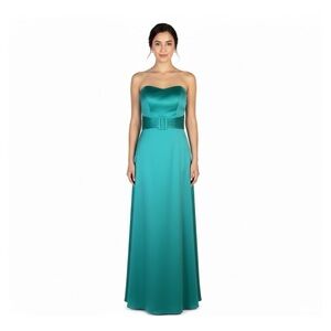 Alfred Angelo Strapless Green Maxi Bridesmaid Party Gown/Dress